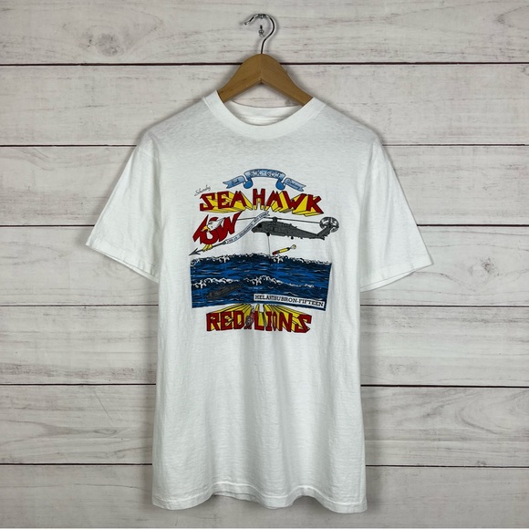 Vintage Other - Vintage 1980s Seahawk Red Lions Helicopter sh-60f T-Shirt Large